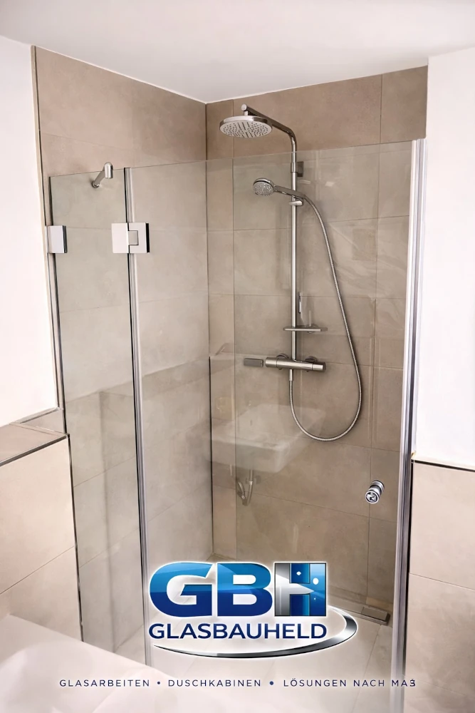Passgenaue Duschtrennwand aus Glas auf einer Badewanne